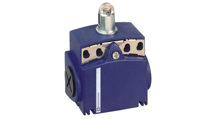 Interruttore di fine corsa Telemecanique Sensors XCKT2102P16, stantuffo NO/NC, 240V, IP66/IP67, dimensioni 58x51x30mm.