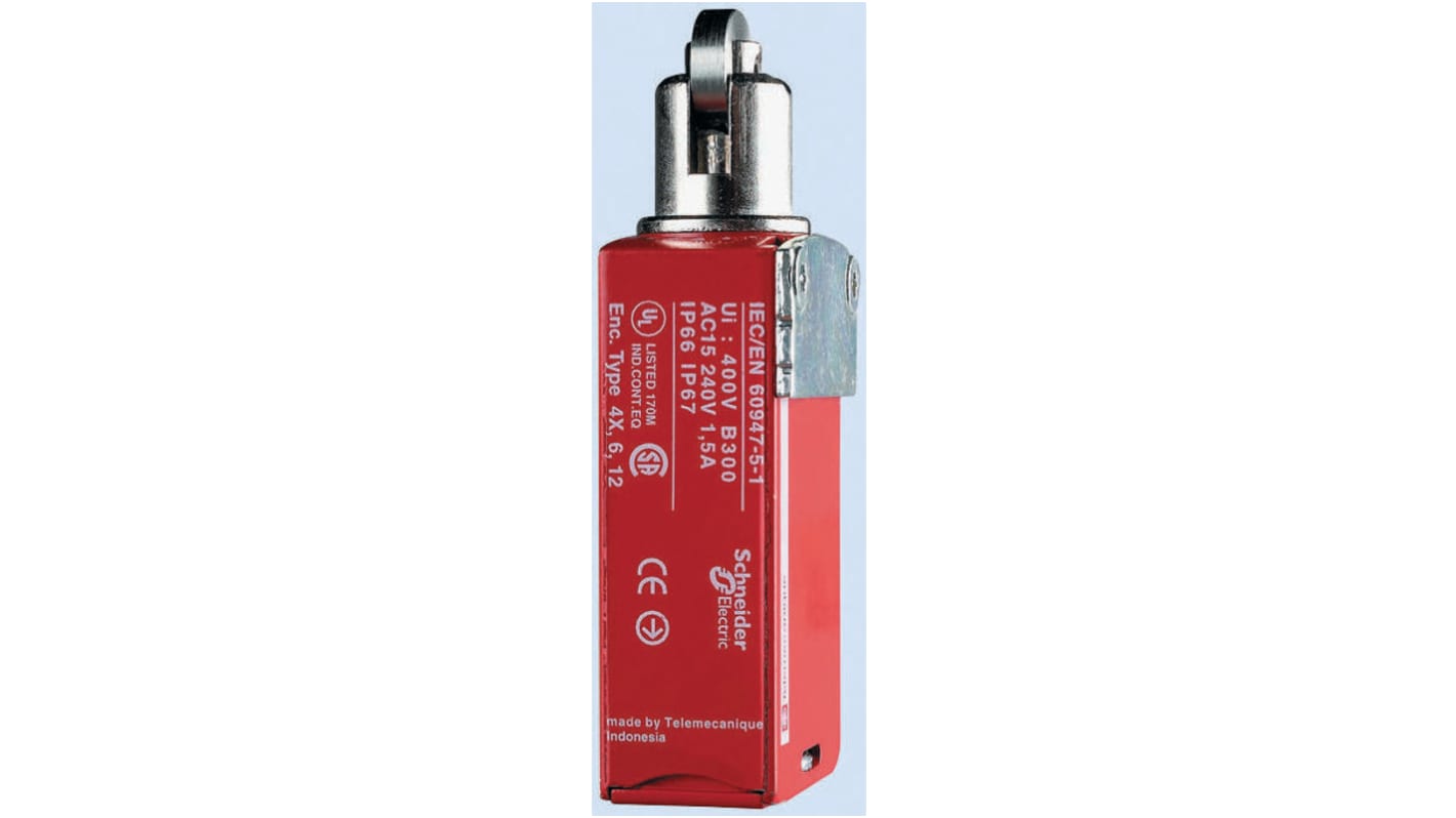 Telemecanique Sensors, interruttore di fine corsa XCSM3910L2, attuatore stantuffo 2NC/1NA, protezione IP66/IP68, dimensioni 60x30x16mm.
