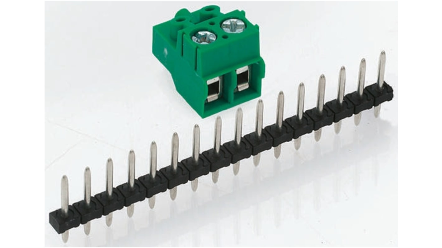 Connettore maschio 5 vie 3.5mm COMBICON Compact PST Phoenix Contact 1945122 - Morsettiere PCB 6A/160V, passo 3,5mm, UL94V-0, per fili 0,2-1,5mm².