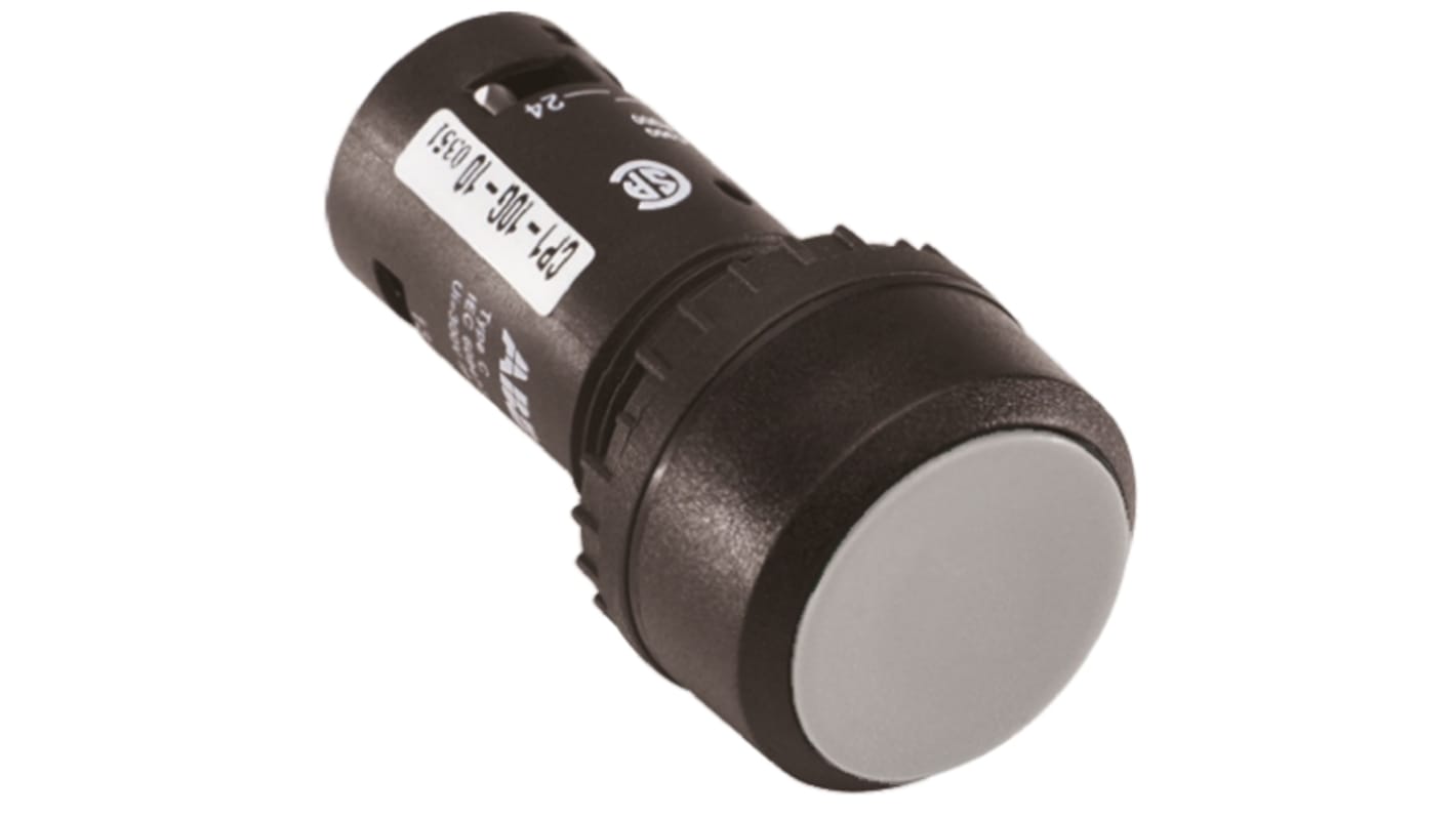 Pulsante SPST ABB 1SFA619100R1015, montaggio a pannello, grado di protezione IP69K, colore bianco, temperatura operativa -25/+70 °C.