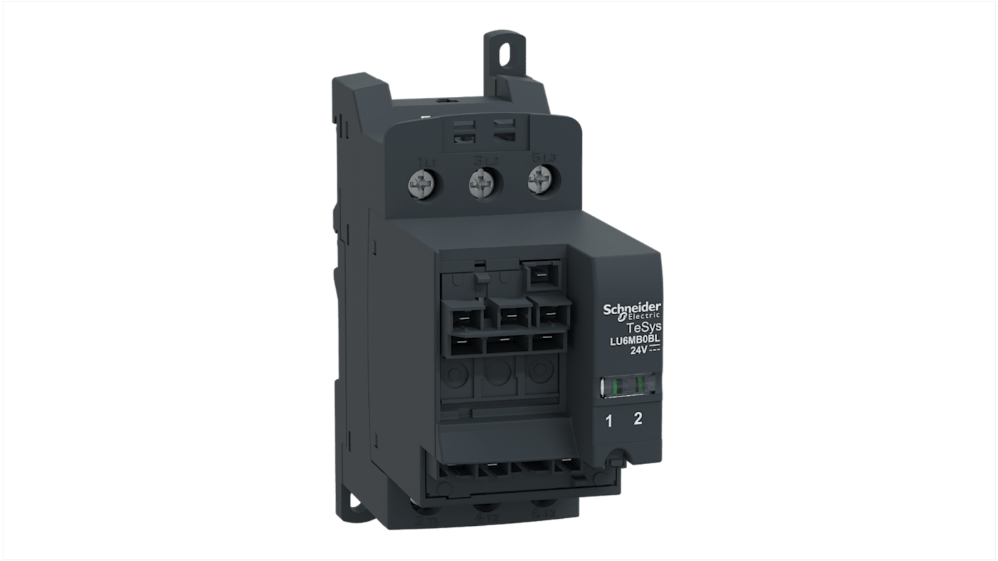 Blocco invertitore contattore Schneider Electric LU6MB0BL, 38 A, 24 V c.c., montaggio laterale su guida, compatibile con TeSys LU6MB.