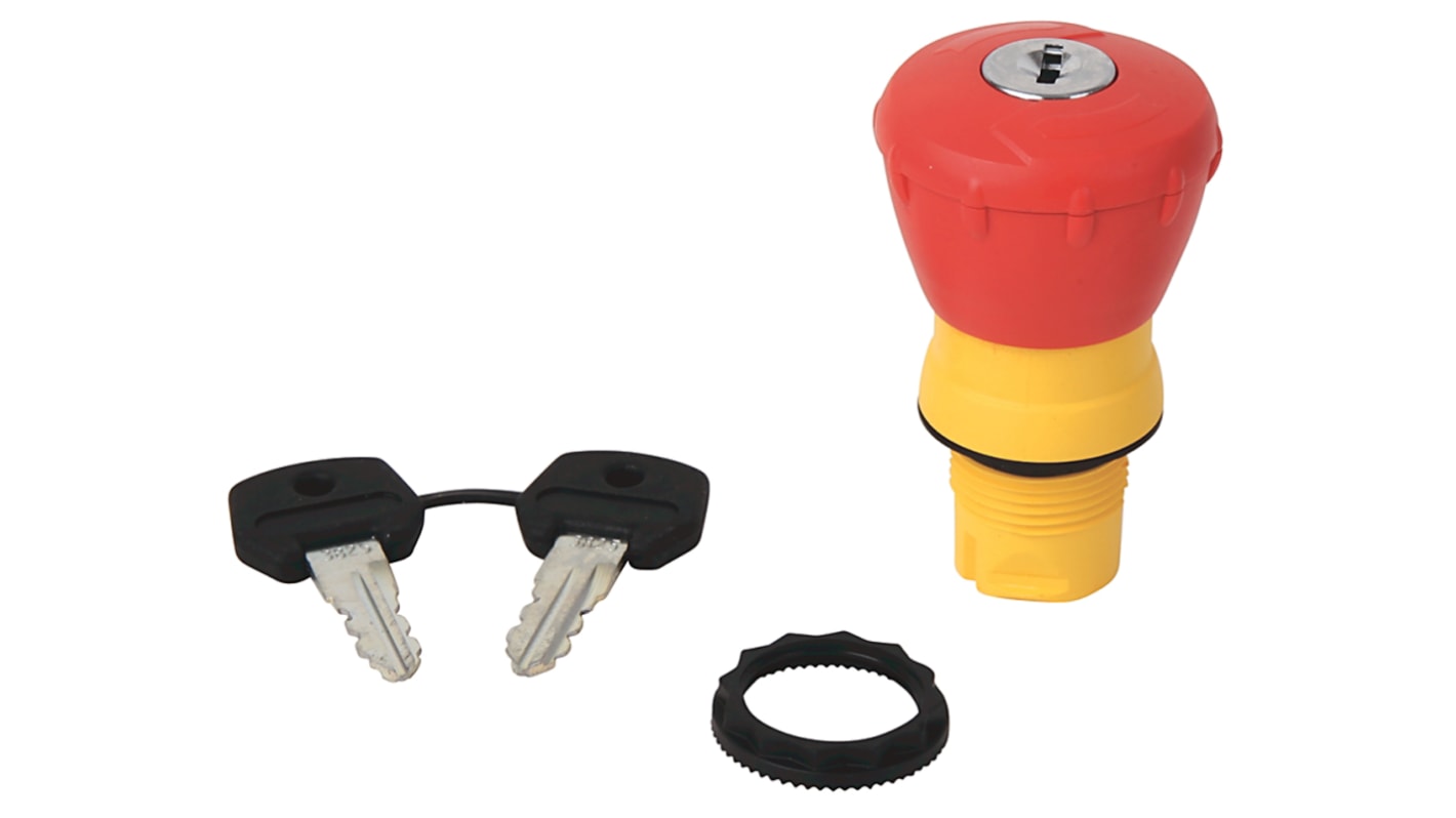 Pulsante di arresto di emergenza Allen Bradley 800FP-MK44, diametro 22mm, illuminato, installazione a pannello, protezione IP66.