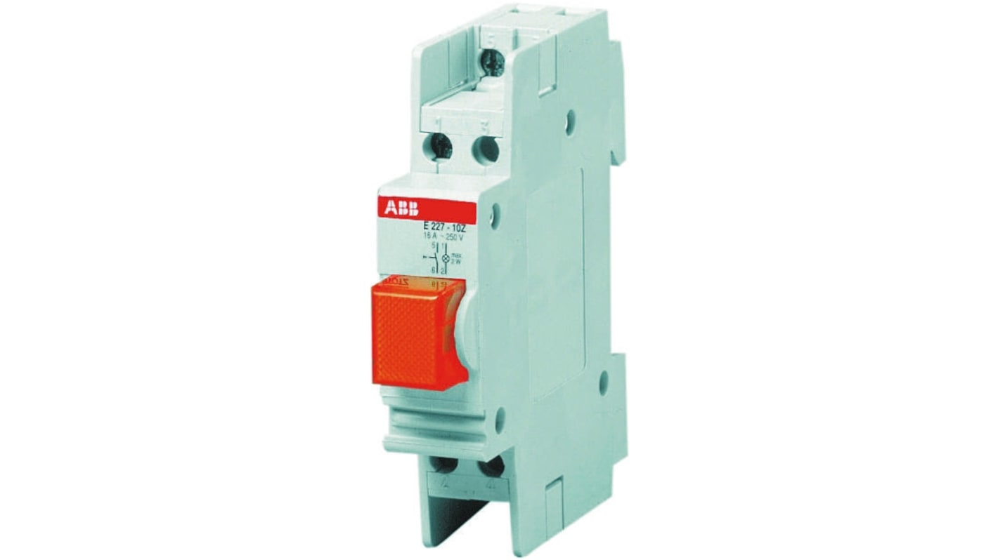 Pulsante illuminato ABB E217, 16A, 250V, codice 2CCA703162R0001, compatibile con System pro M Compact.