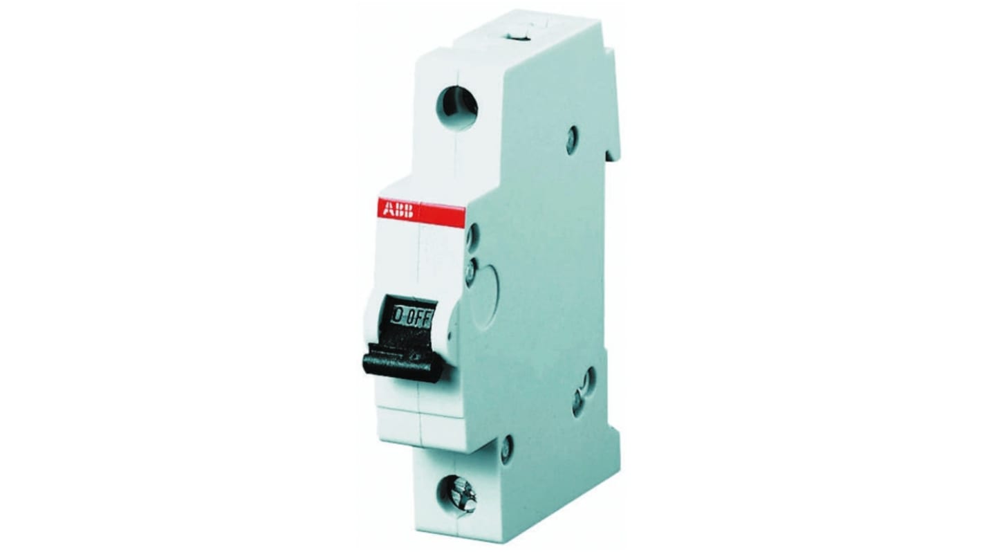 Interruttore magnetotermico ABB S201-D25 unipolare 25A, montaggio su guida DIN, dimensioni 88 mm x 17,5 mm x 75,8 mm.