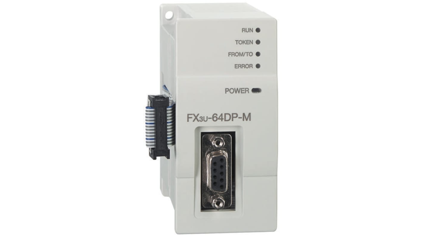 Modulo I/O PLC Mitsubishi Electric FX3U-64DP-M, interfaccia Profibus/DP, dimensioni 90 x 43 x 87 mm, compatibile con FX3U.