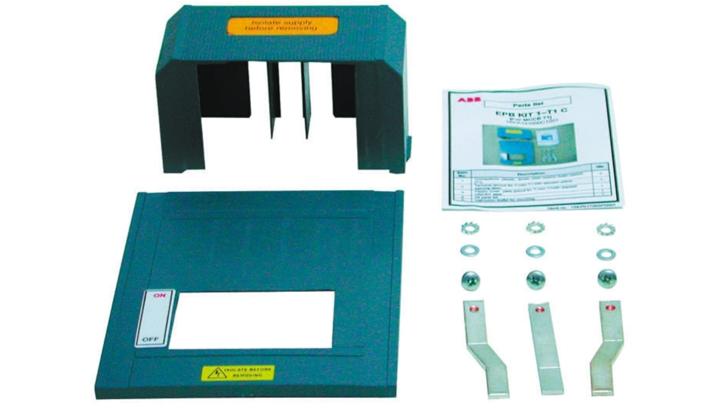 Kit di collegamento cavo ABB 1SKA143000C3001 per interruttori MCCB, include morsettiere Incomer per installazione sicura.