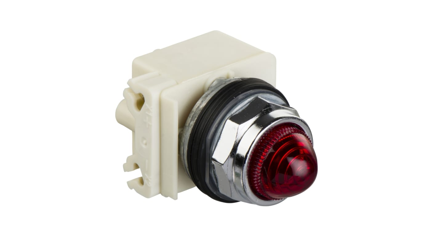 Spia LED rotonda rossa Schneider Electric, foro 30mm, protezione IP66, tensione 230V, morsetti a vite.