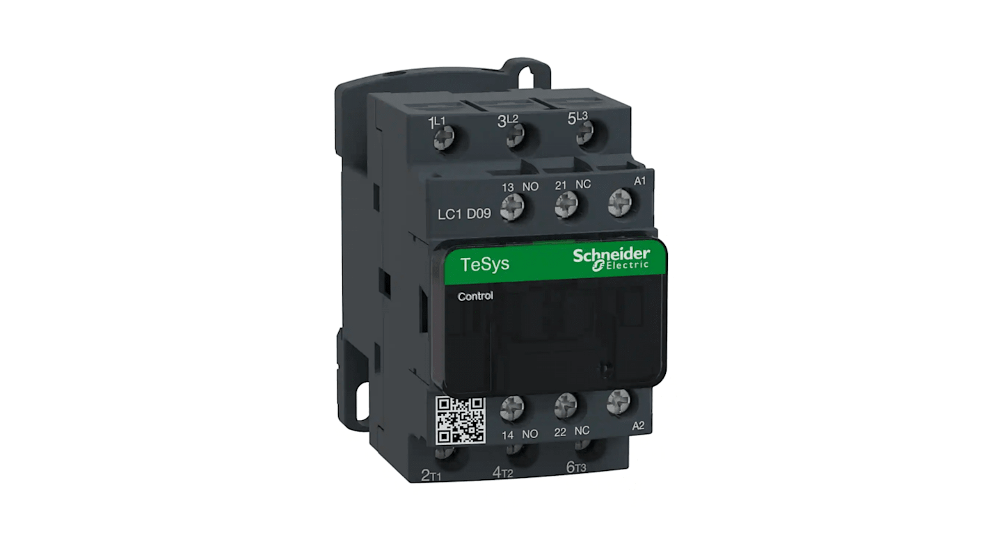 Contattore Schneider Electric LC1D09M7 3P 3NA 9A 4kW 220V CA per motori ad alta potenza. Resistente, compatto e affidabile. Ideale per linee di assemblaggio automatizzate e industria mineraria.