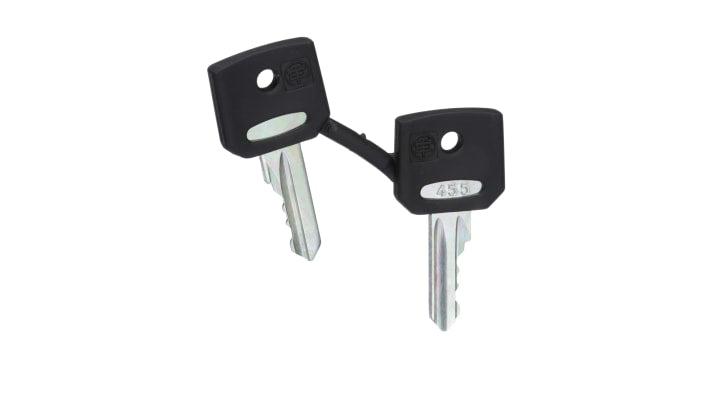 Chiave per interruttore a chiave Schneider Electric ZBG455, compatibile con serie Harmony XB4 e XB5, testa nera, lama in metallo.