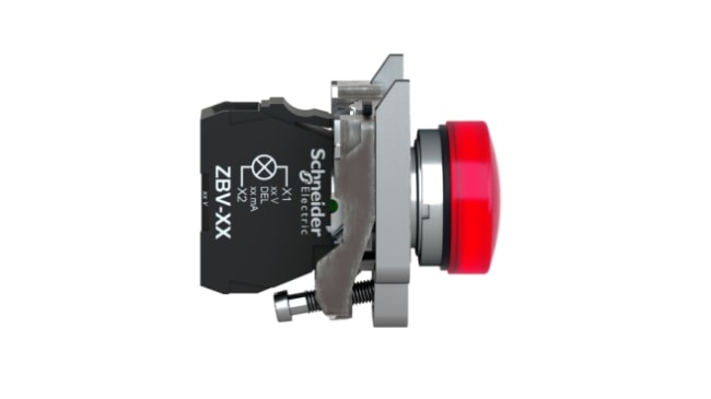 Luce pilota Schneider Electric Harmony XB4BVG4 LED universale, foro 22mm, montaggio a pannello, IP66/IP67/IP69K. Ideale per applicazioni industriali.