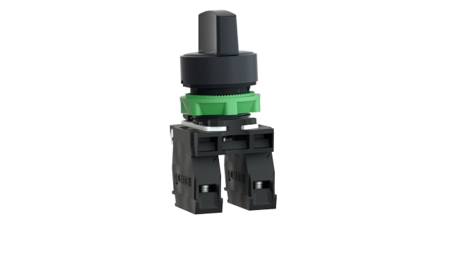 Interruttore rotante a 3 posizioni Schneider Electric XB5AD53 - Serie Harmony XB5. Commutatore impermeabile per applicazioni industriali.