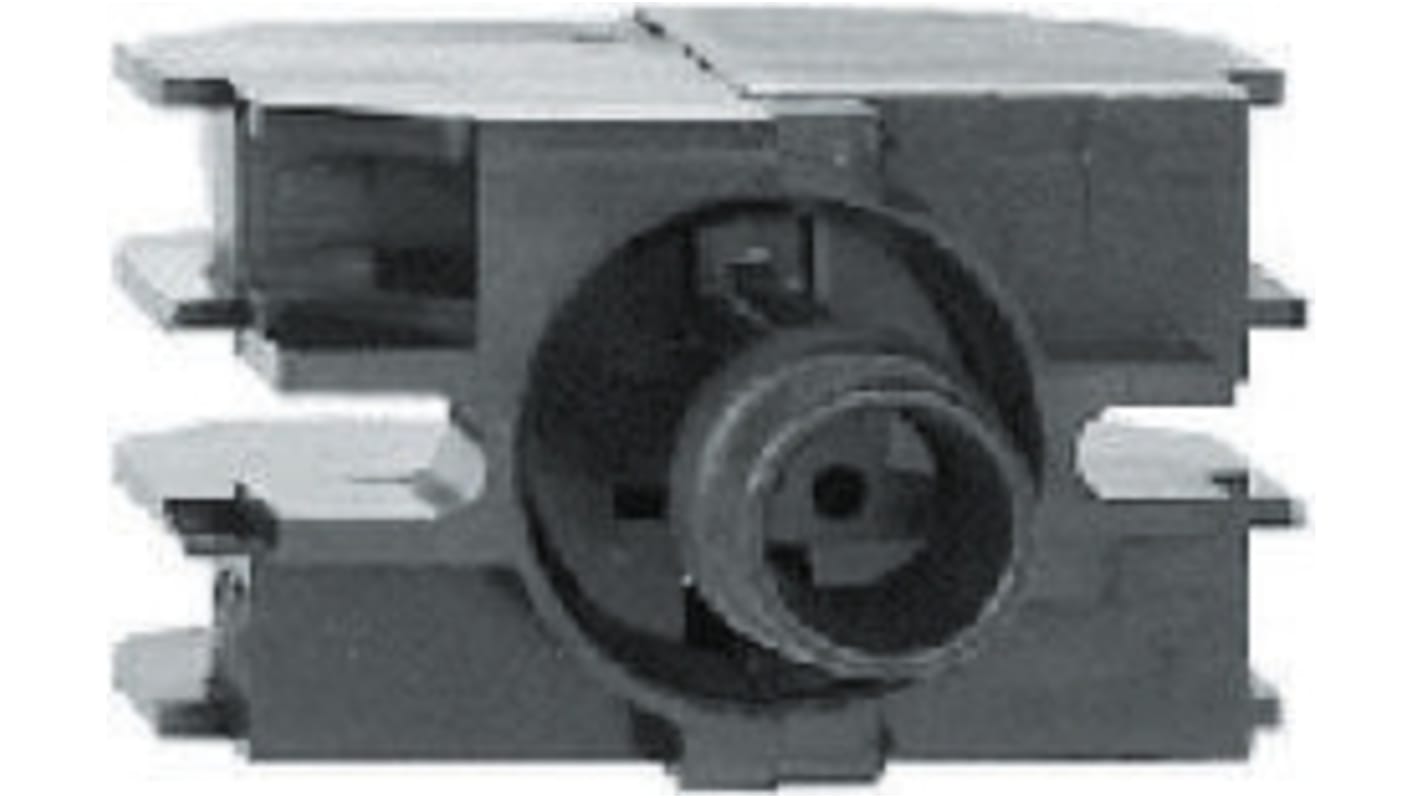 Blocco contatti 1NO Schneider Electric, serie Harmony XAC, con montaggio su collare a pulsante e connettori a vite.