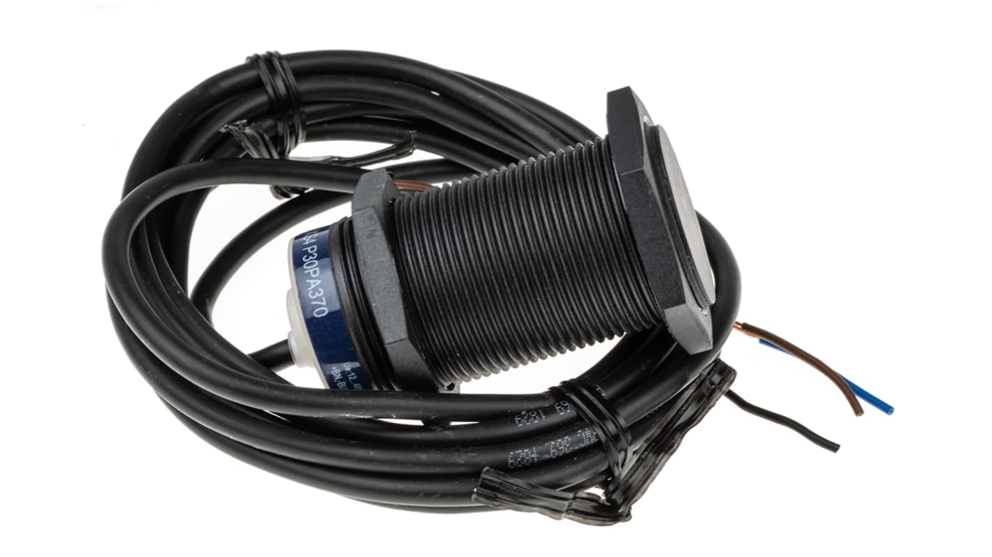 Sensore di prossimità cilindrico PNP Telemecanique XS4P30PA370, M30, rilevamento 15 mm, IP68, alimentazione 12-48 V c.c.