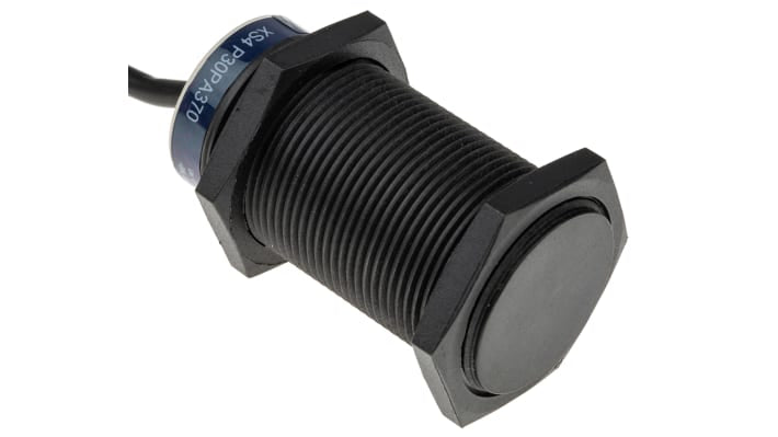 Sensore di prossimità cilindrico PNP Telemecanique XS4P30PA370, M30, rilevamento 15 mm, IP68, alimentazione 12-48 V c.c.