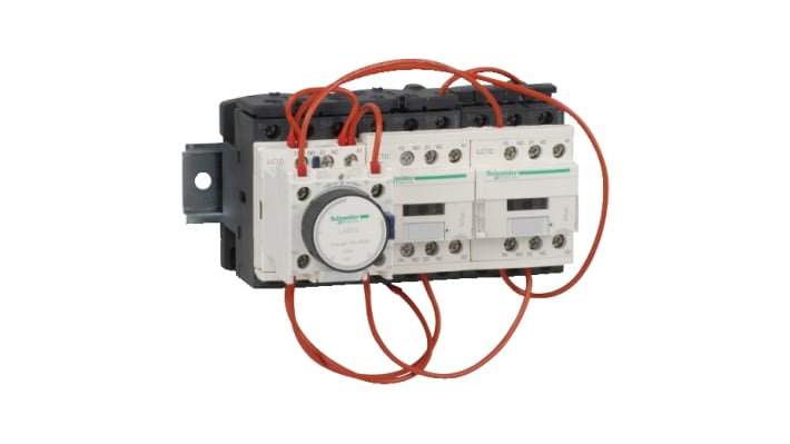 Starter stella-triangolo Schneider Electric LC3D12AP7, 11 kW, 12 A, 440 V, IP20, dimensioni 124 x 143 x 139 mm, adatto per applicazioni pesanti.