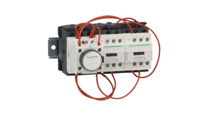 Starter stella-triangolo Schneider Electric LC3D18AP7, potenza 22 kW, 230 V, 3 poli, dimensioni 124 x 144 x 139 mm.