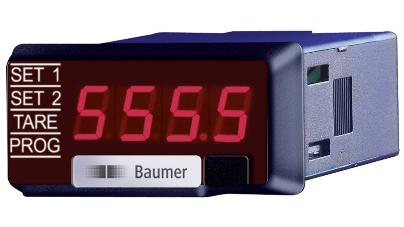 Misuratore digitale multifunzione Baumer PA220.015AX01, 48mm x 24mm, tensione 10-60V c.c., display LED, interfaccia RS485.
