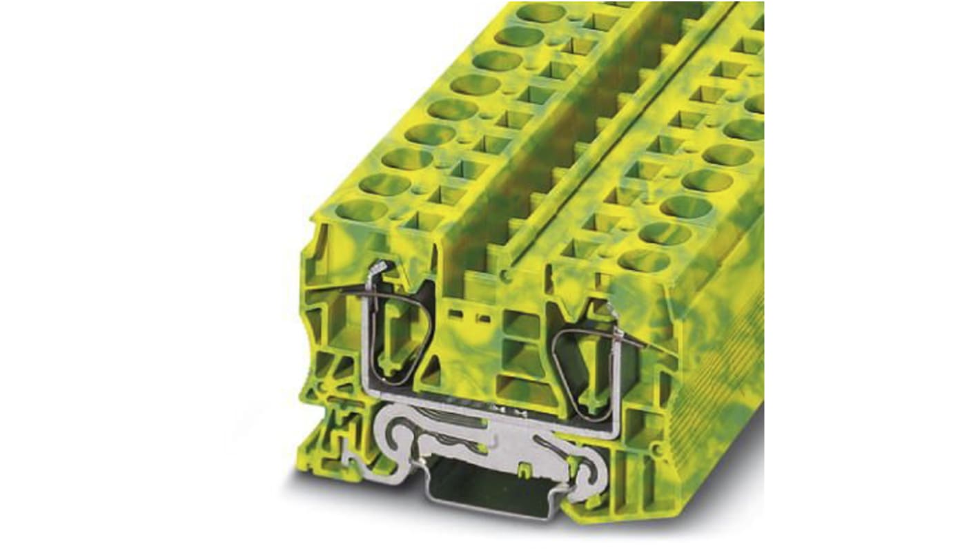 Morsettiera di terra Phoenix Contact 3036165 ST 4-FSI/C DIN terminal con fusibile piatto per protezione ottimale. Compatibile con guide DIN, facile installazione. Ideale per applicazioni ferroviarie.