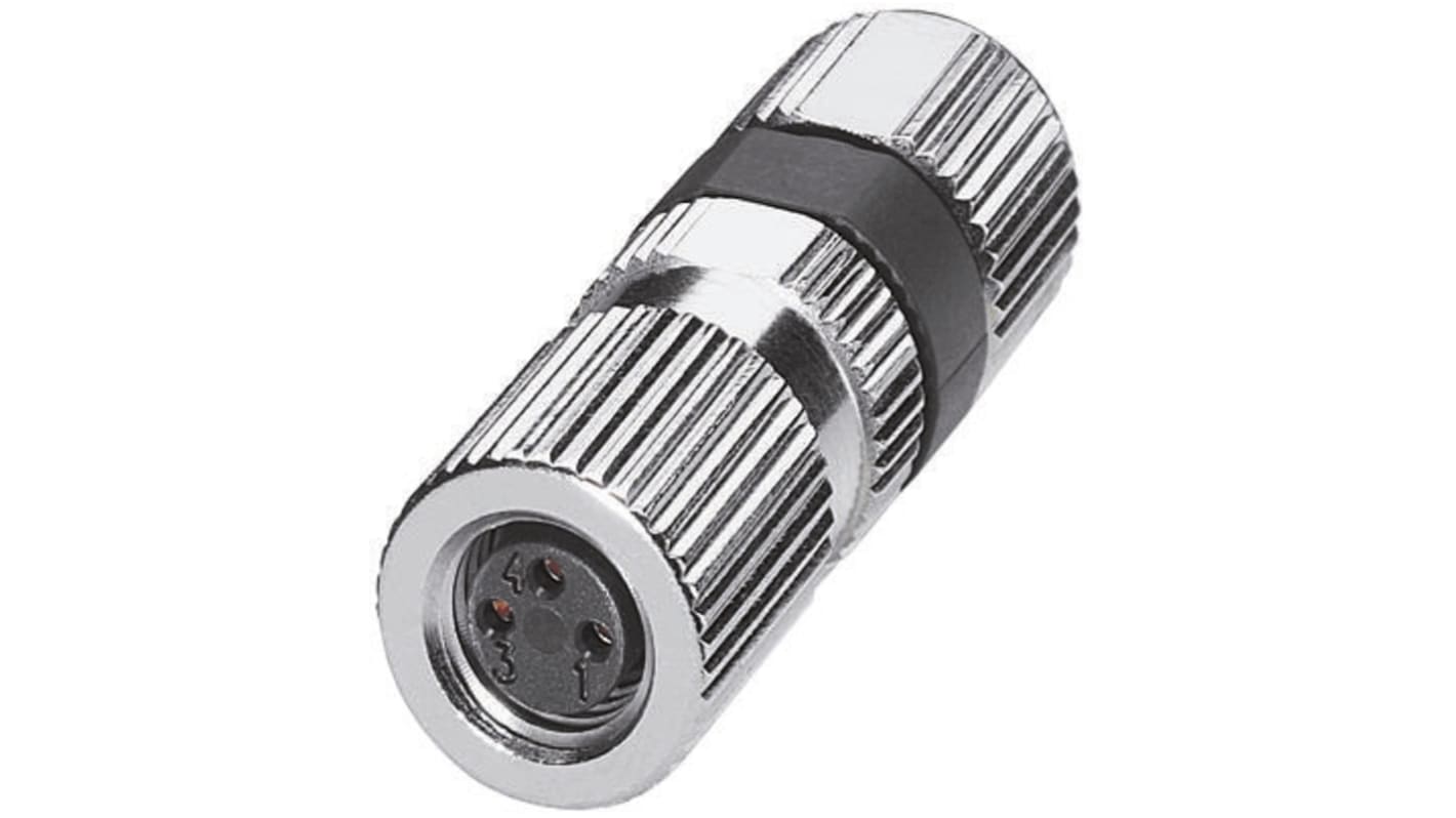 Connettore femmina M8 Phoenix Contact 3 contatti codifica A per cablaggio industriale - resistente a vibrazioni e urti IP68 - 1506778.