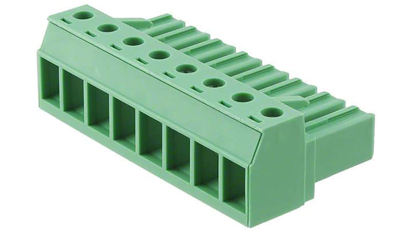 Morsettiera femmina per circuito stampato Phoenix Contact 1804962, passo 7.62mm, connessione a vite per elettronica industriale.