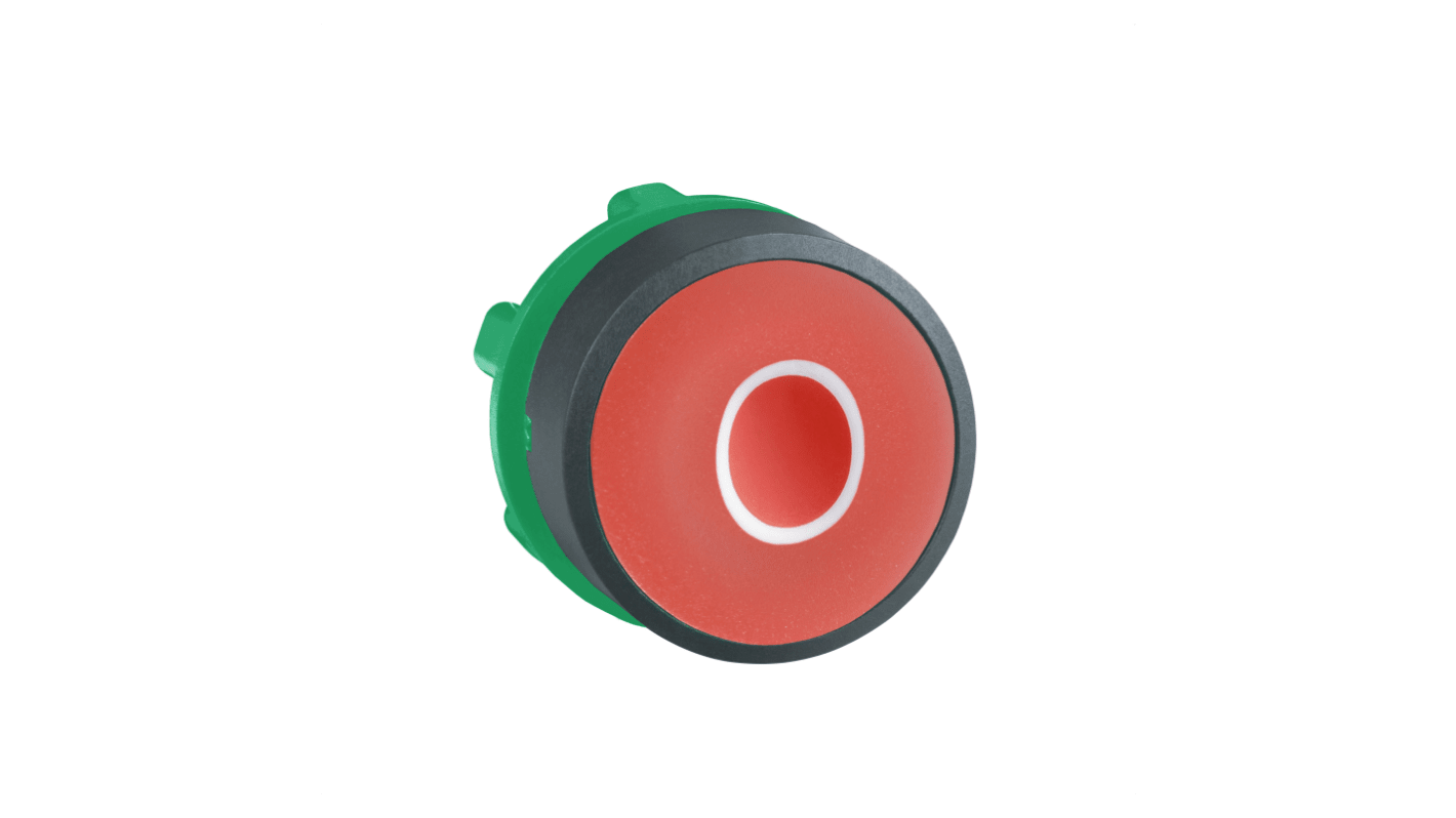 Schneider Electric ZB5AA432, attuatore pulsante rotondo rosso, diametro 22mm, ritorno a molla, protezione IP66/IP67/IP69K.