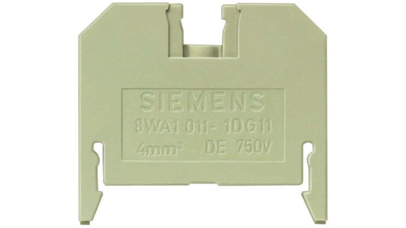Morsettiera per guida DIN Siemens marrone, singola, 32A, codice 8WA1011-1DG11. Affidabilità e prestazioni elevate per progetti industriali.