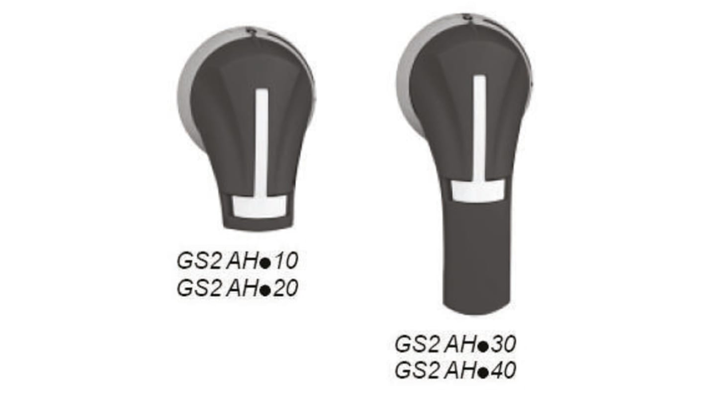 Manopola rotante GS2AH210 di Schneider Electric per sezionatori, colore nero/grigio, grado di protezione IP65.