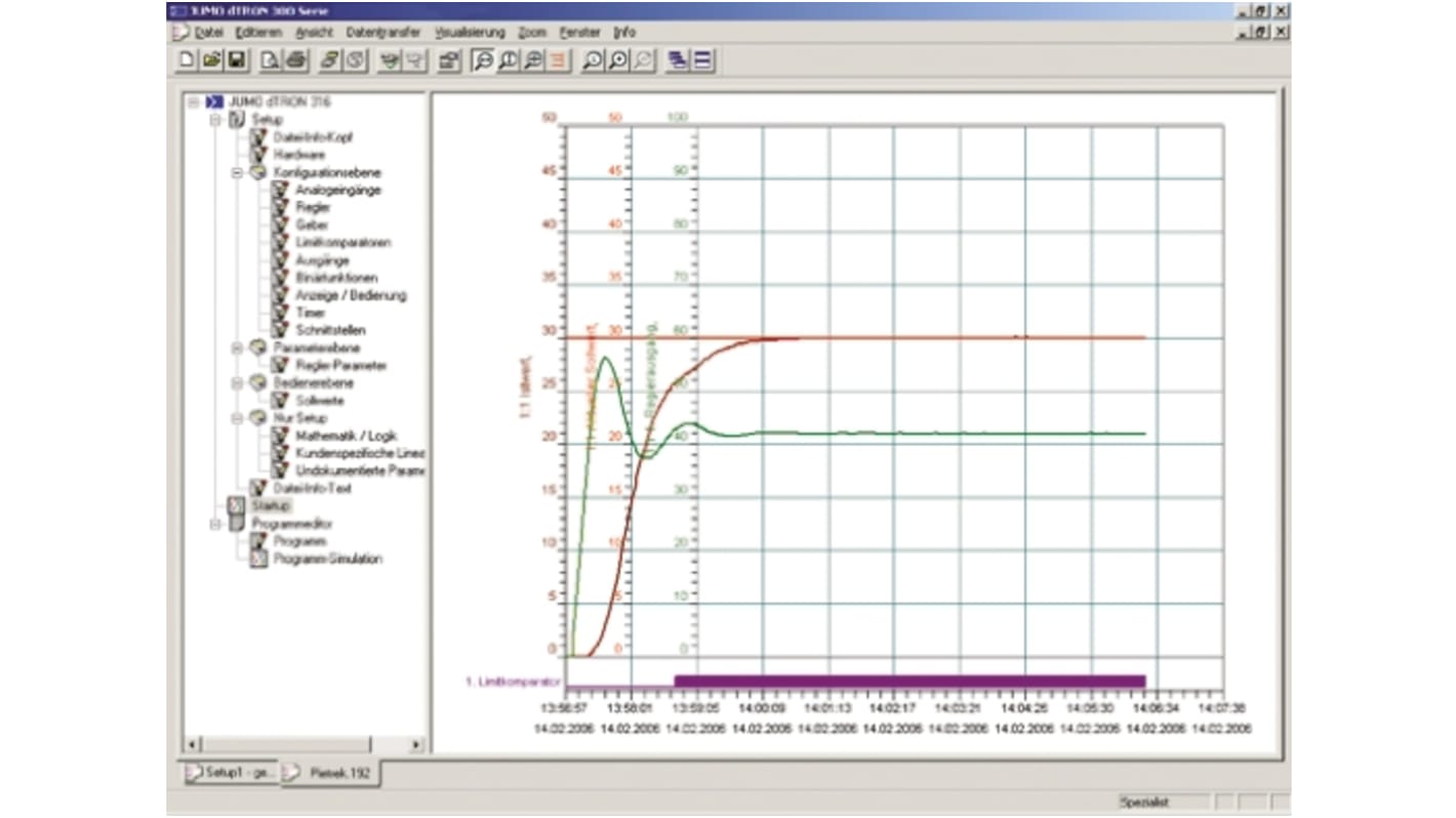Regolatore di temperatura On/Off Jumo dTRON300, compatto, programmabile, con interfaccia RS422/485 e Profibus DP.