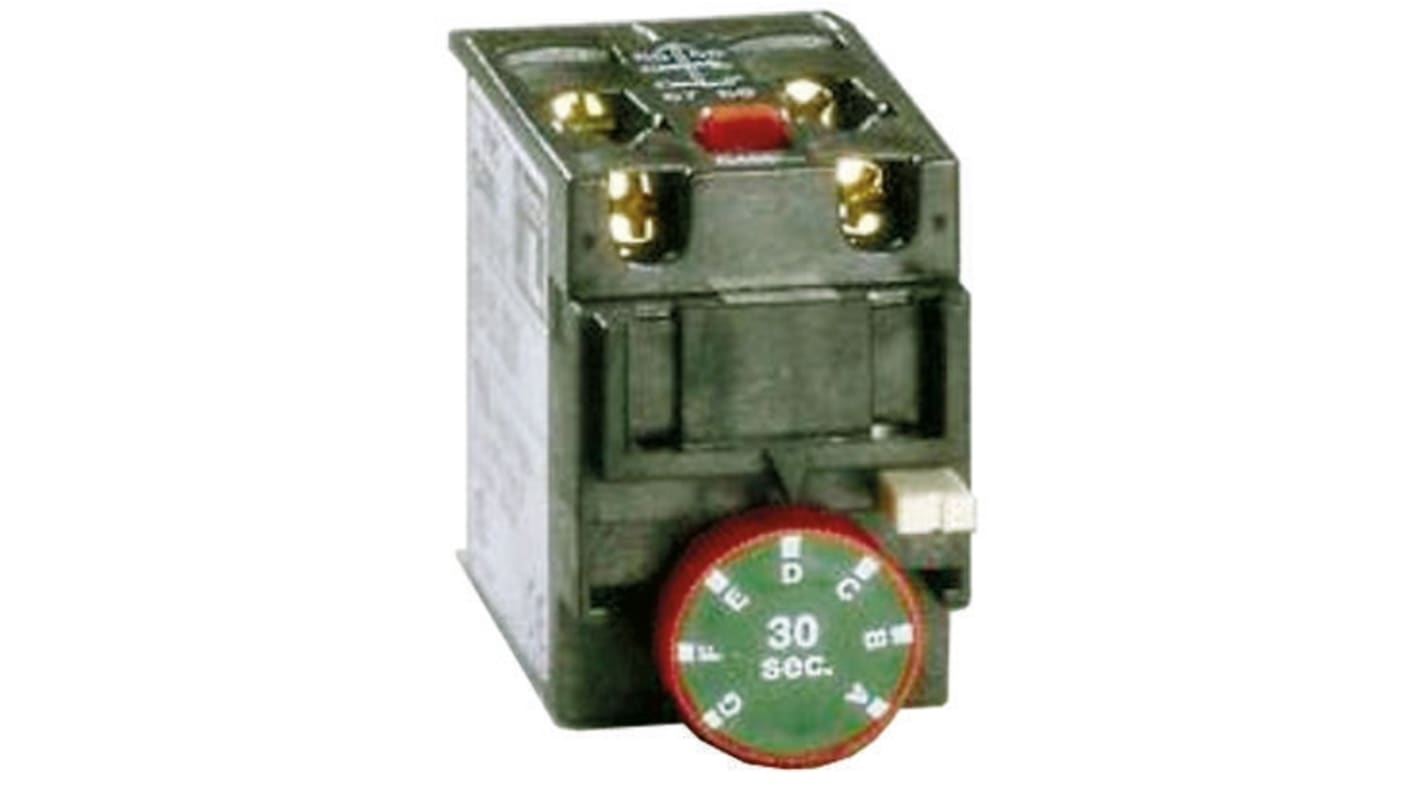 Timer Lovato 11G48530 per contattori, montaggio frontale, temporizzazione 1-30 secondi, contatti 1 N/A + 1 N/C.