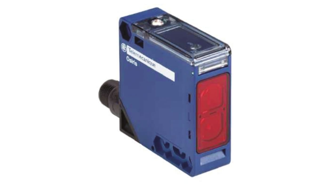 Sensore fotoelettrico compatto a retroriflessione Telemecanique Sensors XUK1APBNM12, rilevamento fino a 7 m, corpo in plastica PBT, IP65.