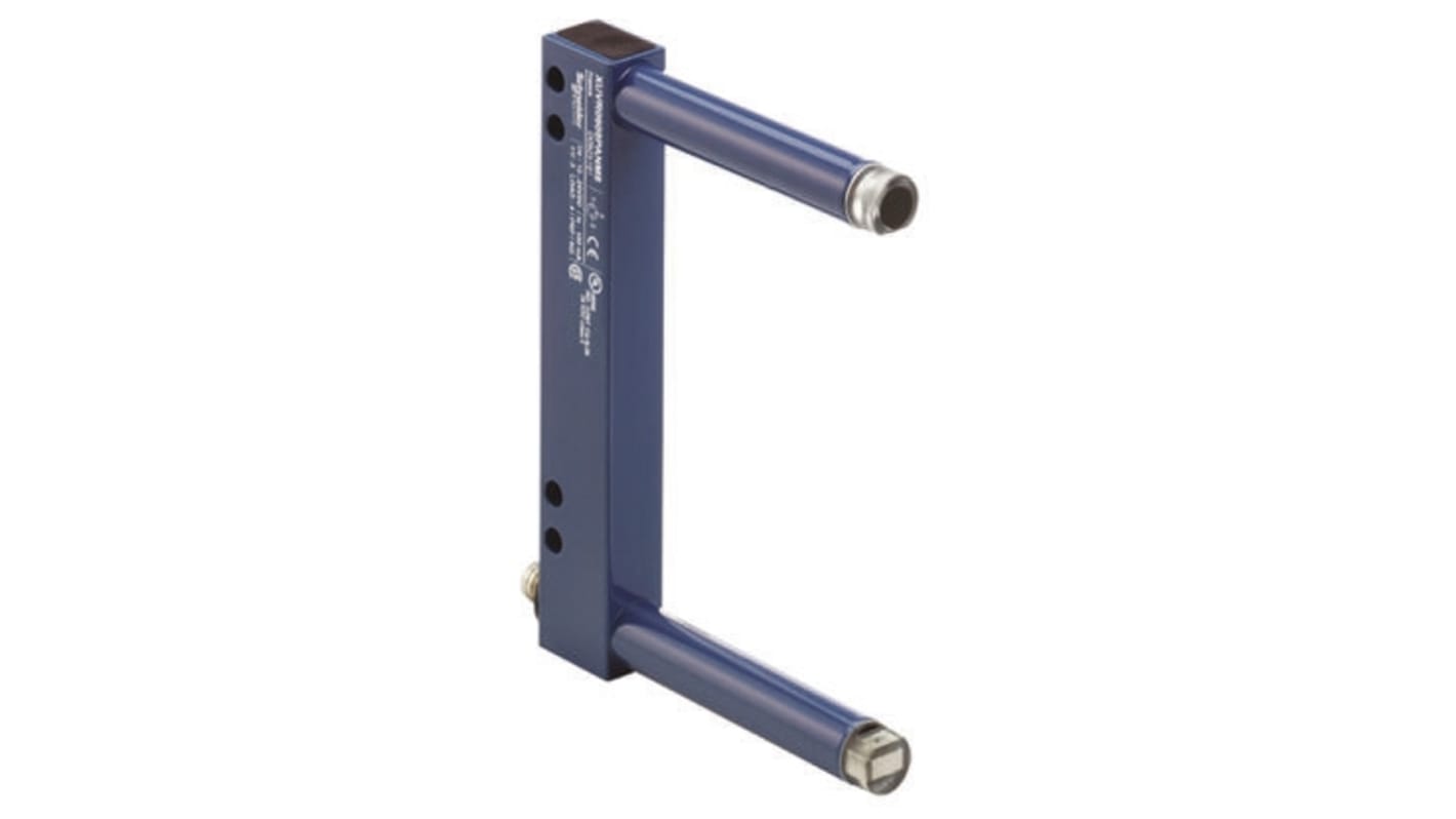 Sensore fotoelettrico a forcella Telemecanique Sensors XUVR0608NBNM8, rilevamento 80 mm, uscita NPN, grado di protezione IP65/IP67.