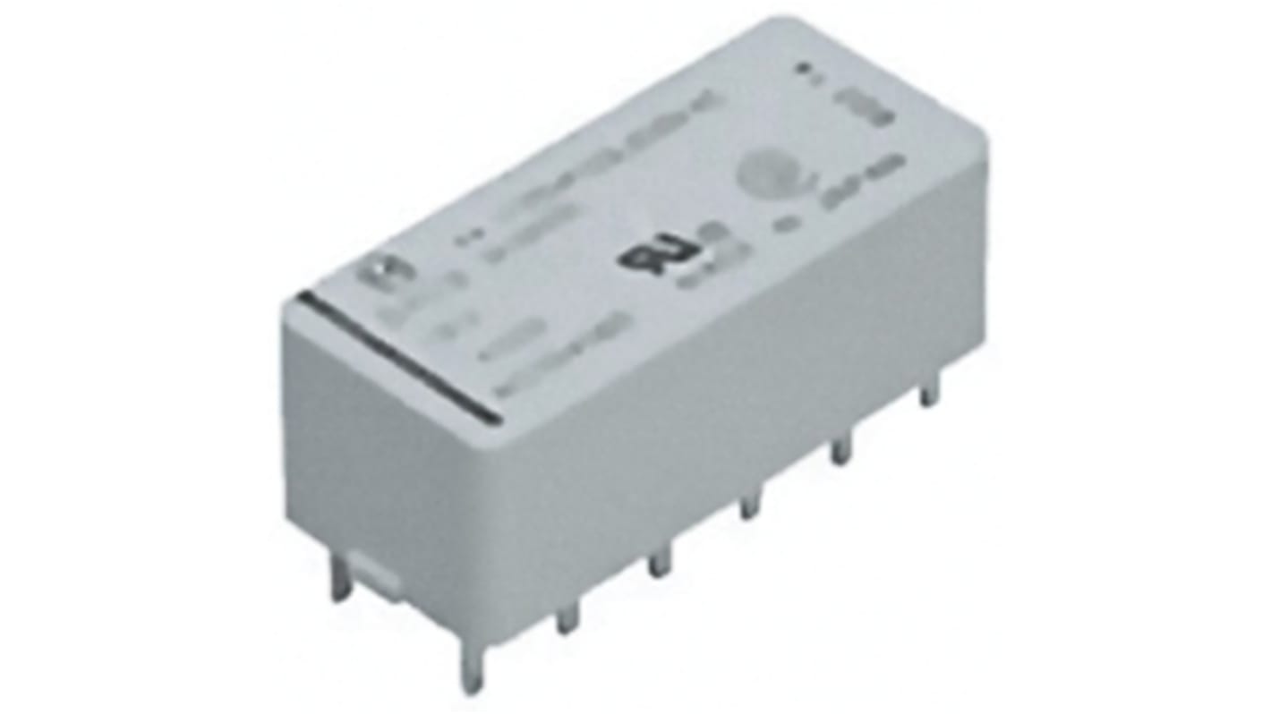 Relè di potenza Panasonic DPDT, 24V cc, montaggio su PCB, dimensioni 28 x 10 x 12 mm, capacità di commutazione 4 A.