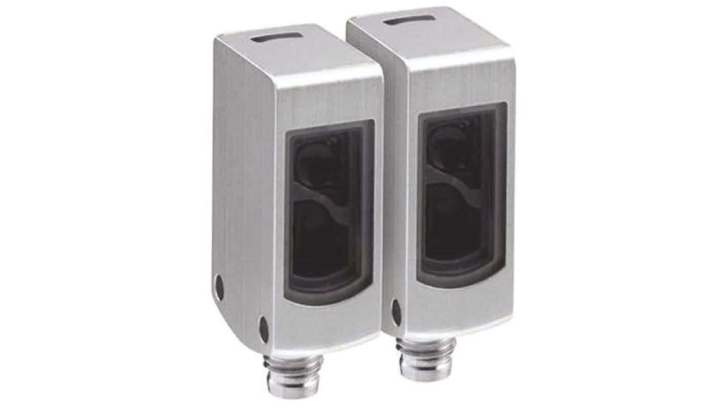 Sensore fotoelettrico rettangolare Sick WSE4S-3F1330V, rilevamento fino a 5 m, uscita PNP, IP68/IP69K, montaggio a pannello.