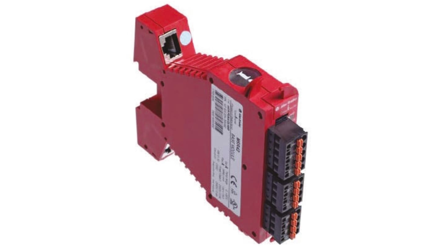 Allen Bradley Guardmaster 440R-P226AGS-NNR, controller di sicurezza MSR42 per barriera fotoelettrica, 4 ingressi, 2 uscite, montaggio su guida DIN, dimensioni 95 x 22,5 x 125,8 mm.