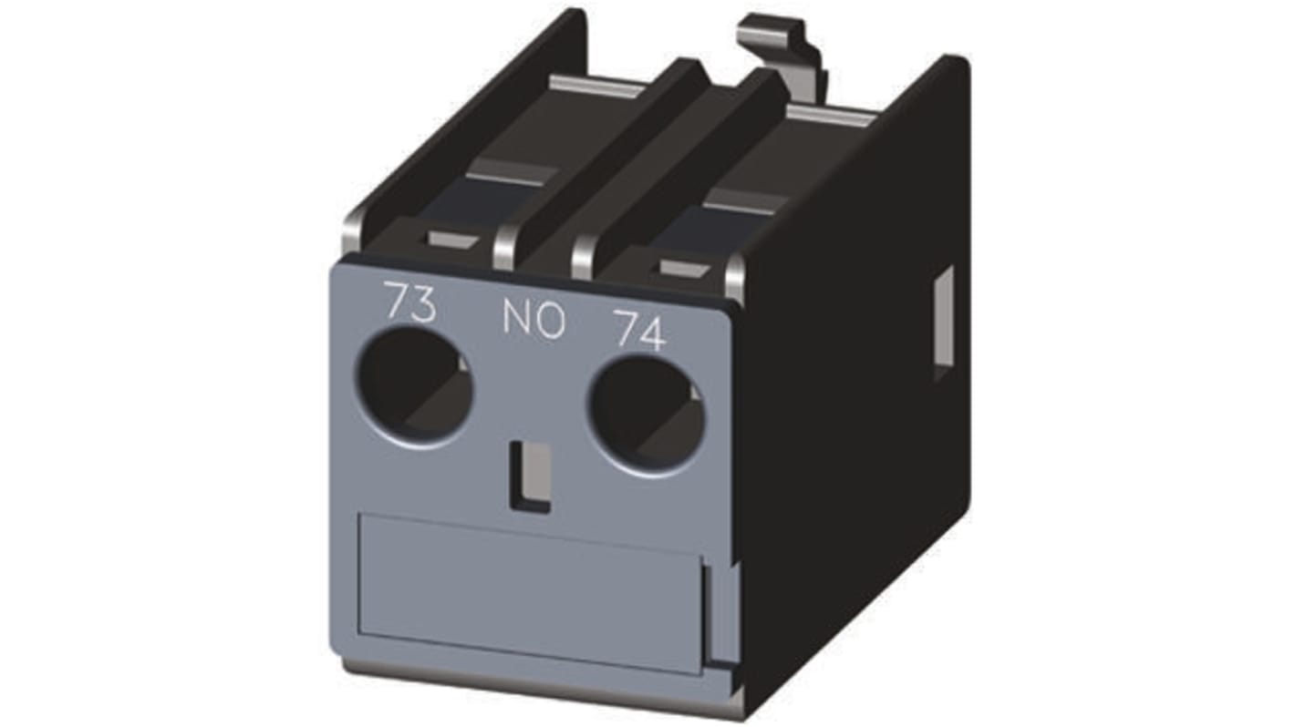 Contatto ausiliario Siemens 3RH2911-1AA10, 1 contatto, montaggio a innesto, serie 3RH2. 6A c.c., 10A c.a. Vite, 250V c.c., 690V c.a.