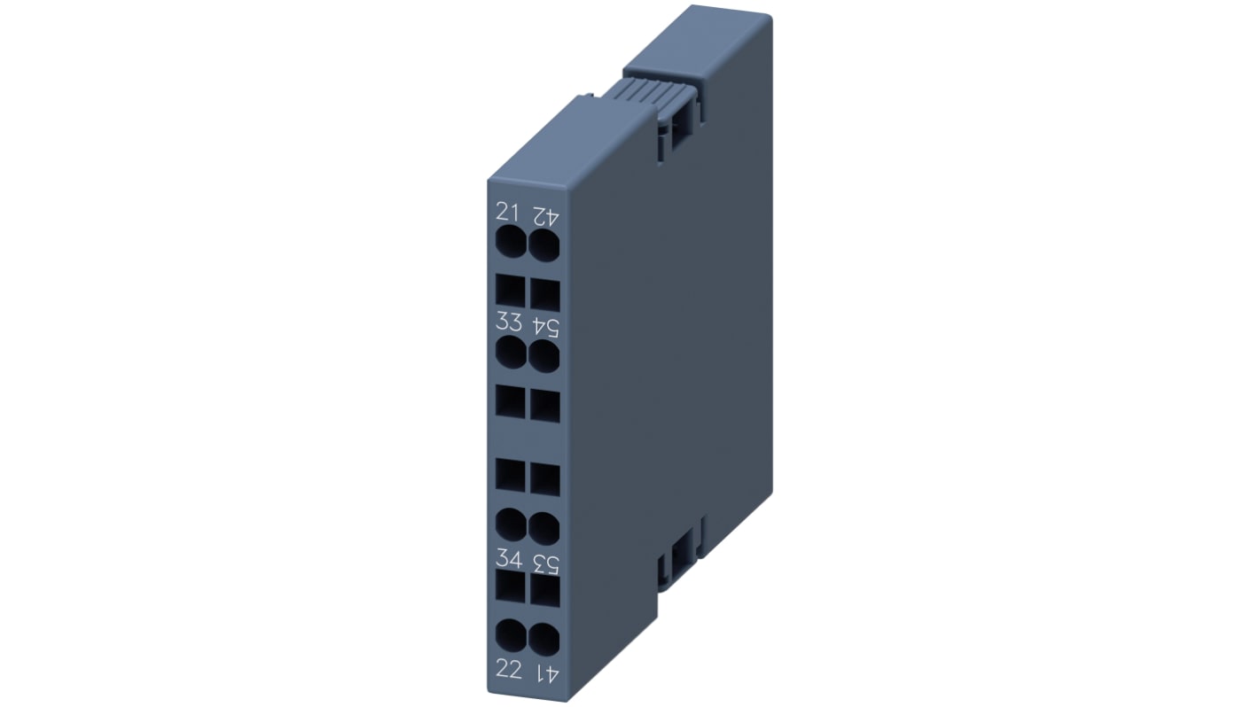 Siemens 3RH2911-2DA11, modulo contatti ausiliari con 2 contatti, 1 N/C e 1 N/A, montaggio a innesto, 10 A, 250 V c.c.