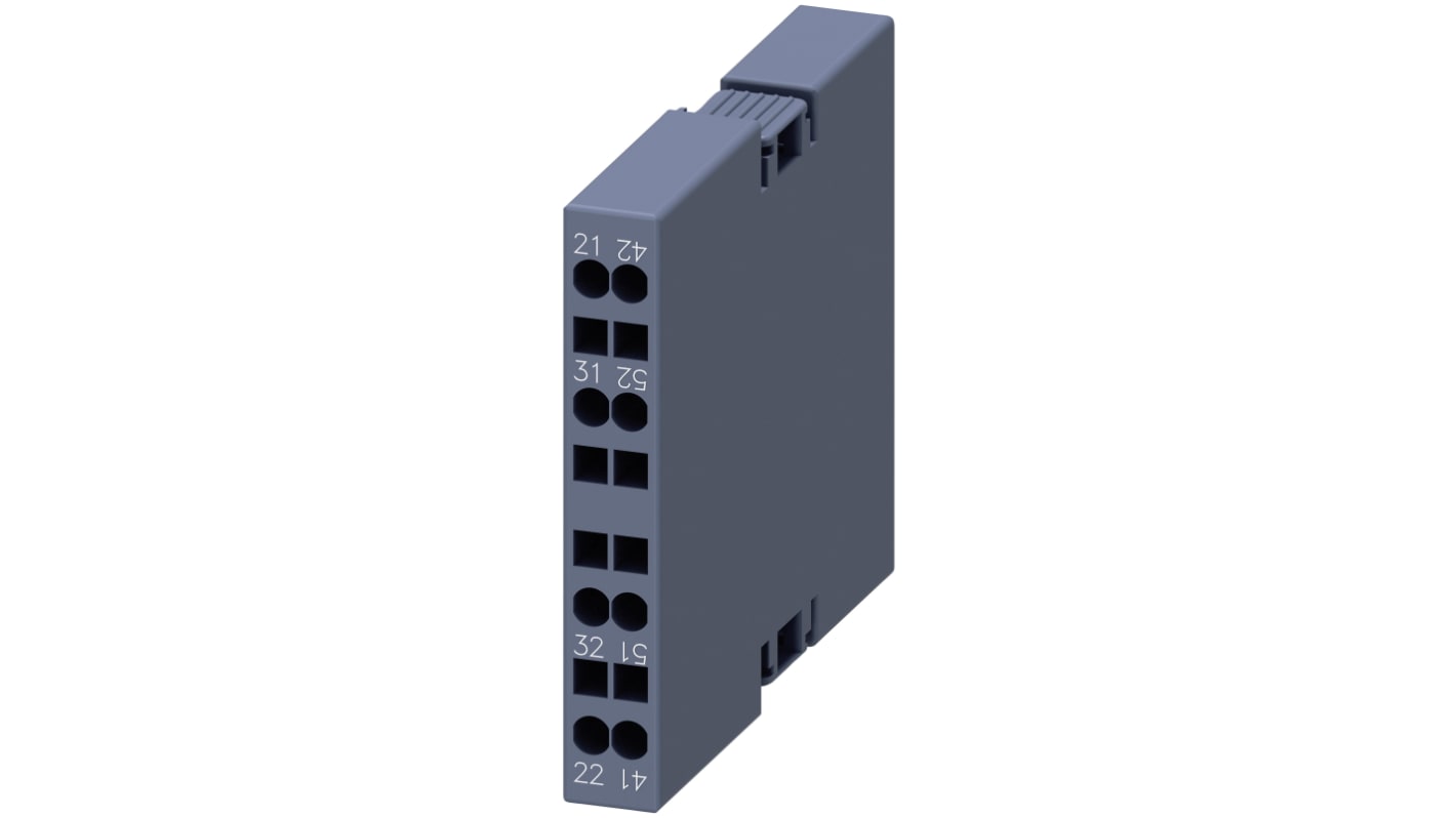 Contatto ausiliario Siemens 3RH2911-2DA02, 2 N/C, montaggio a innesto, 10 A, 250 V c.c., compatibile Sirius Innovation.
