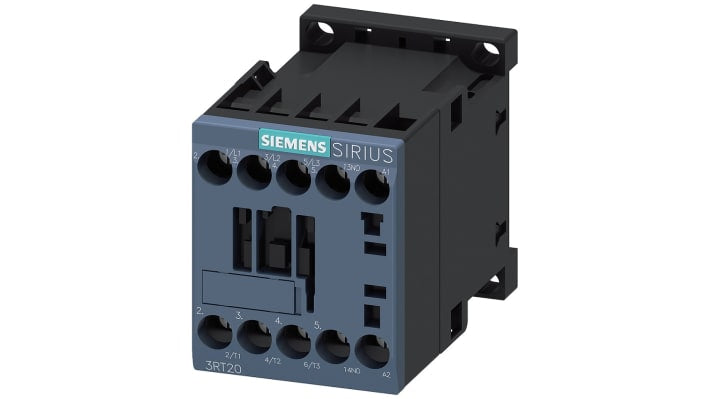 Contattore tripolare Siemens 3RT2018-1AP01, 16 A, 7,5 kW, 230 V c.a., dimensioni 57,5 x 45 x 73 mm, IP20.