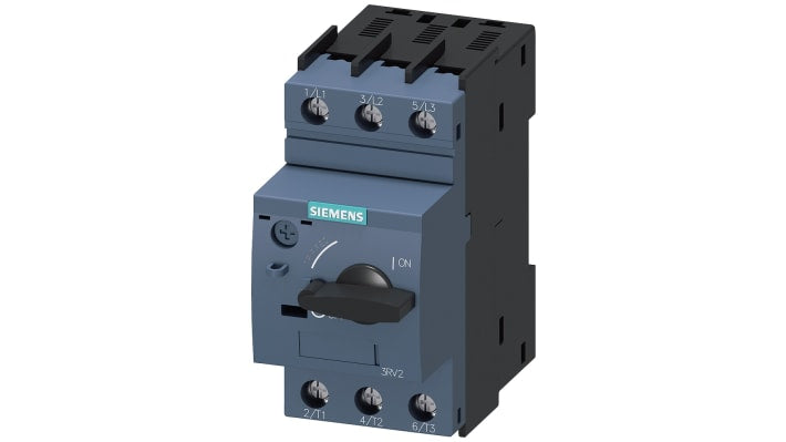 Interruttore automatico Siemens 3RV2011-1DA10, 3 poli, 3,2A - Serie Sirius Innovation 3RV2. Protezione per motori elettrici industriali. Adatto per montaggio su guida DIN.