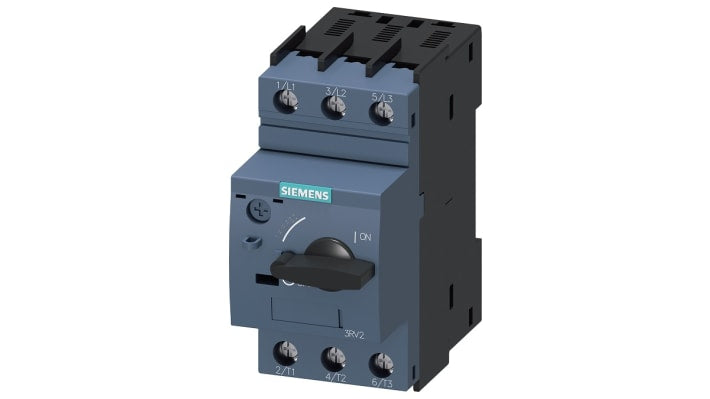 Interruttore automatico motore Siemens 3RV2011-1KA10, 12A. Protezione cortocircuiti, vita meccanica 100.000 cicli. Efficienza energetica e sicurezza ottimali.