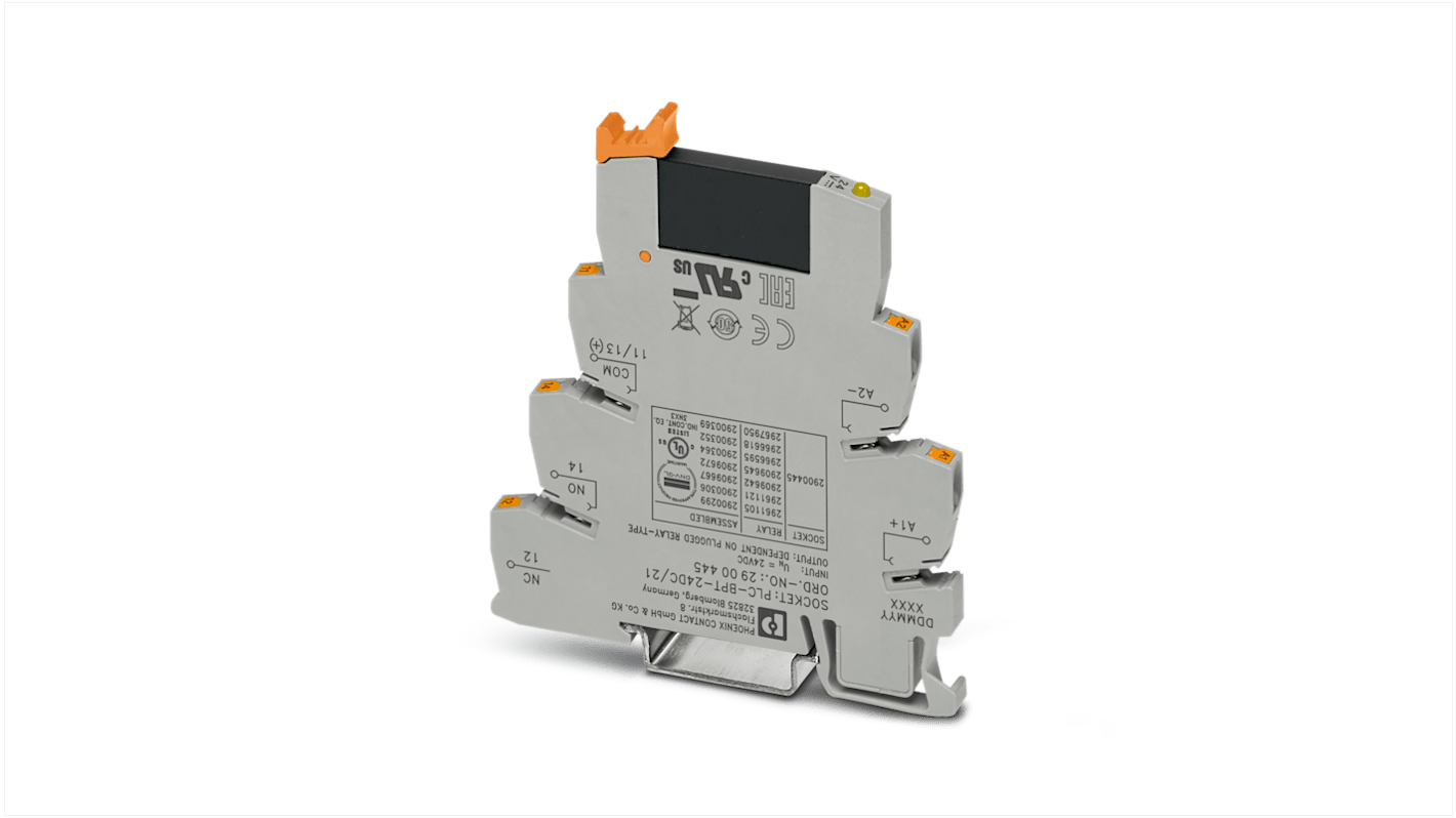 Modulo Relè Interfaccia PLC-OPT Phoenix Contact 2900364 per guida DIN, 24V CC, 15A. Ideale per automazione e isolamento elettrico.