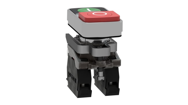 Pulsante illuminato Schneider Electric XB4BW73731G5, SPDT, montaggio a pannello, diametro foro 22 mm, protezione IP66/IP69K.