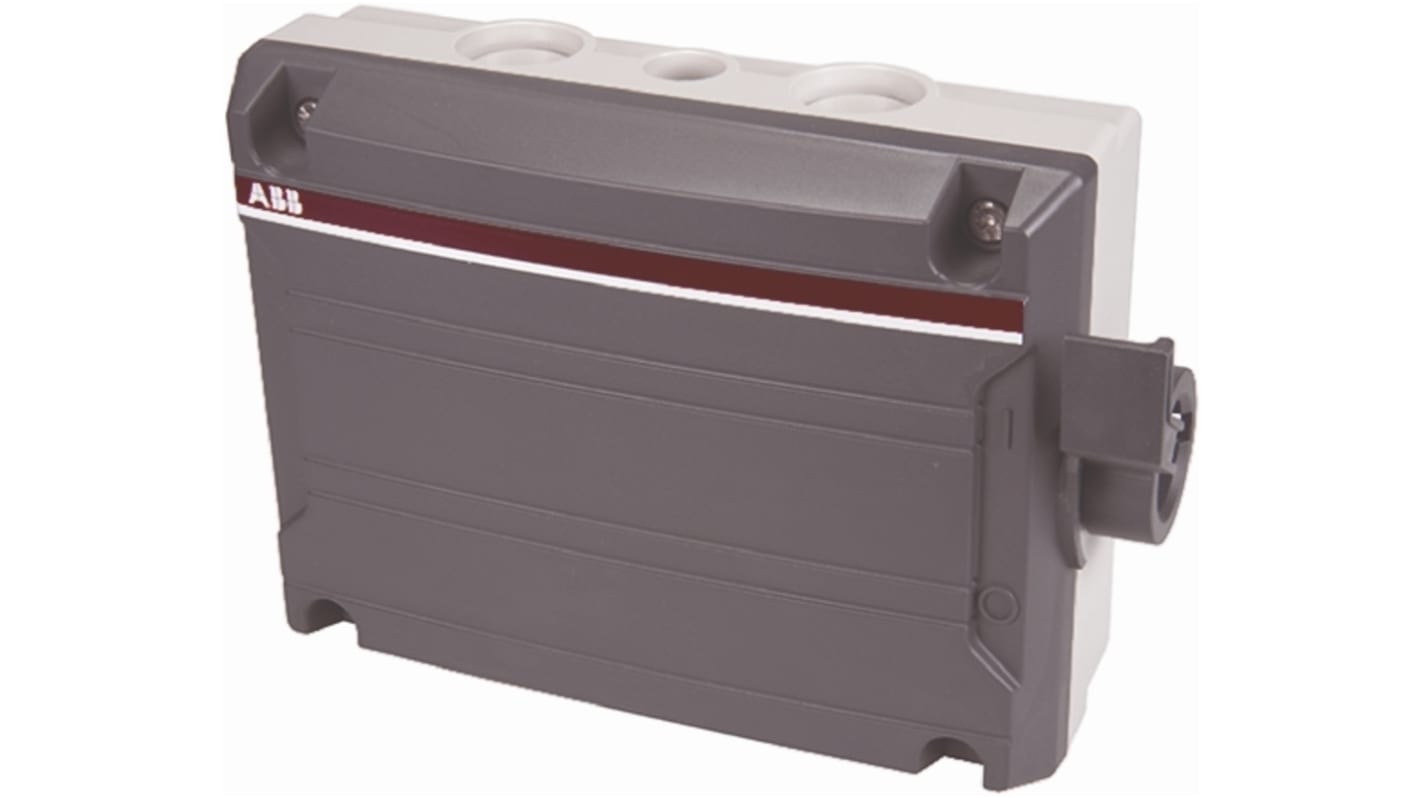 Interruttore di isolamento ABB BWS 625 TPN, 6 poli, 25A, grado di protezione IP65, contenitore termoplastico bloccabile.