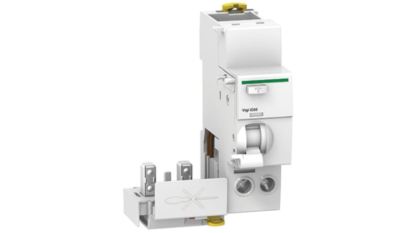 RCD Schneider Electric iC60, 2 poli, 25A, 100mA, montaggio su guida DIN, protezione contro scosse elettriche.