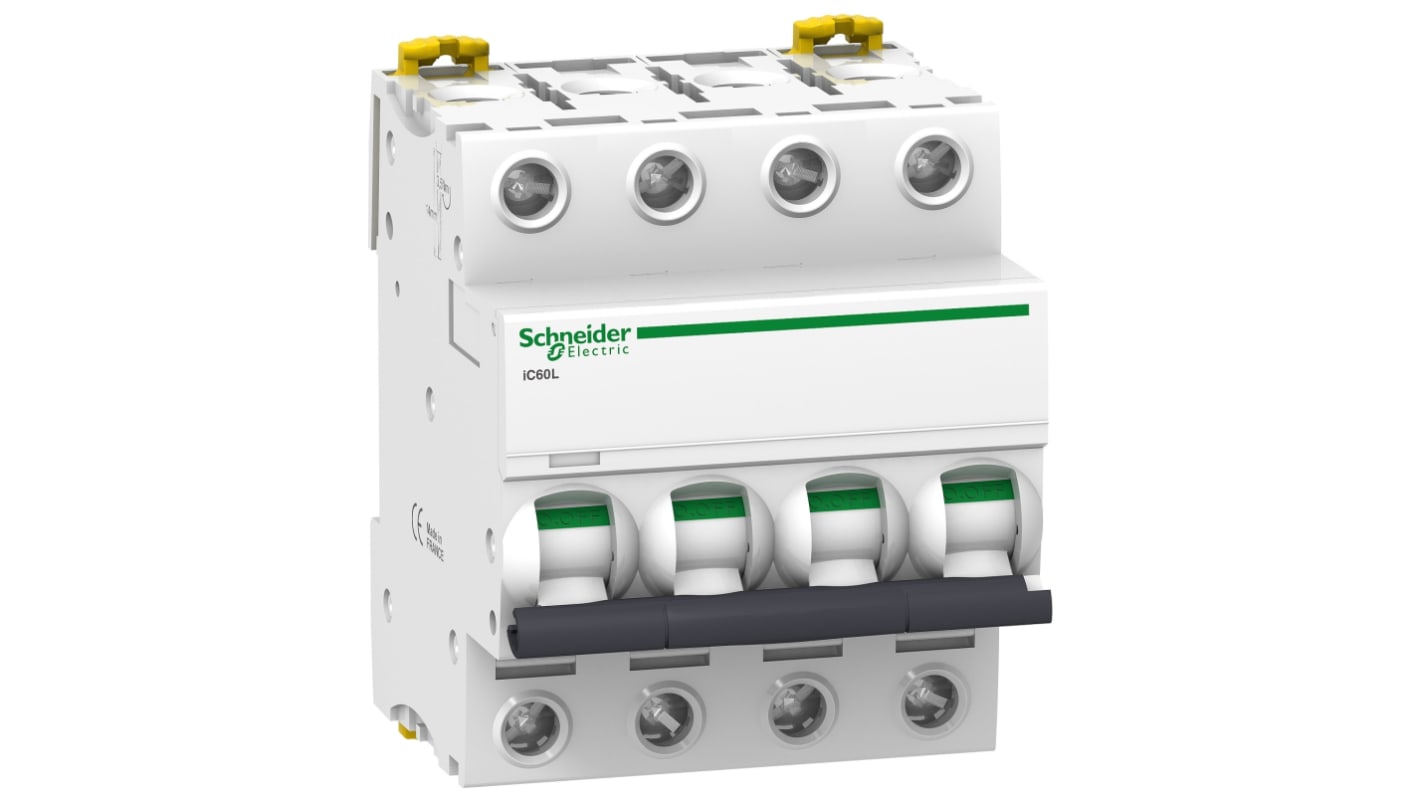 Interruttore magnetotermico Schneider Electric 4P 16A 10 kA Tipo C A9F94416 - Protezione affidabile da sovraccarichi e cortocircuiti, conforme alle norme IEC/EN. Sicurezza e facile diagnosi guasti con VisiTrip.