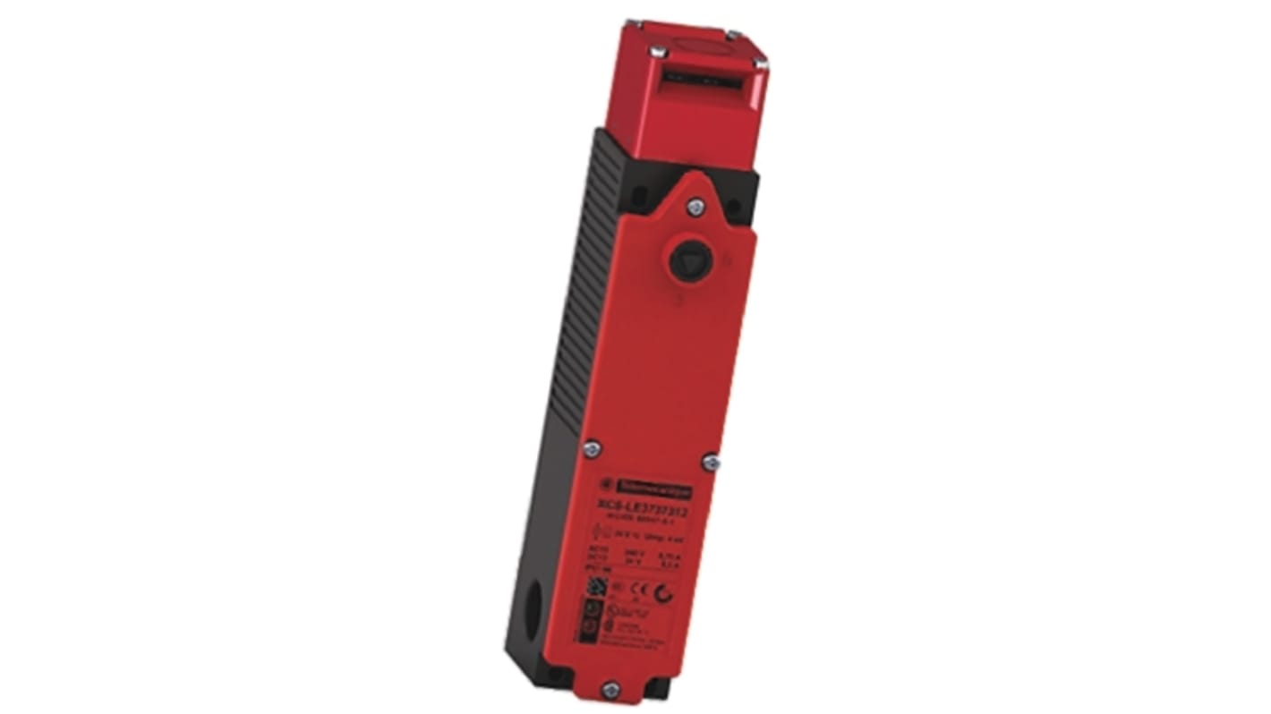 Interruttore di interblocco a solenoide Telemecanique Sensors XCSLE2525342, 230V, grado di protezione IP66/IP67, dimensioni 205x51x43.5mm.