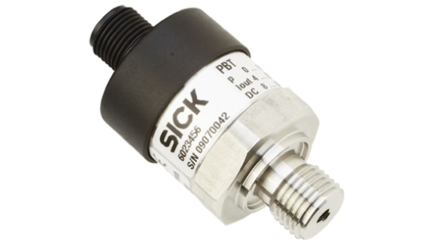 Sensore di pressione relativa Sick PBT-RB250SG1SSNAMA0Z, 250 bar, uscita 4-20 mA, IP67, acciaio inox, G1/4, M12.