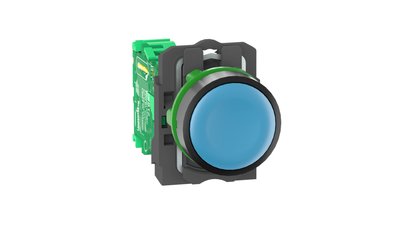 Interruttore di comando radio Schneider Electric, pulsante rotondo blu, diametro foratura 22 mm, serie Harmony XB5.