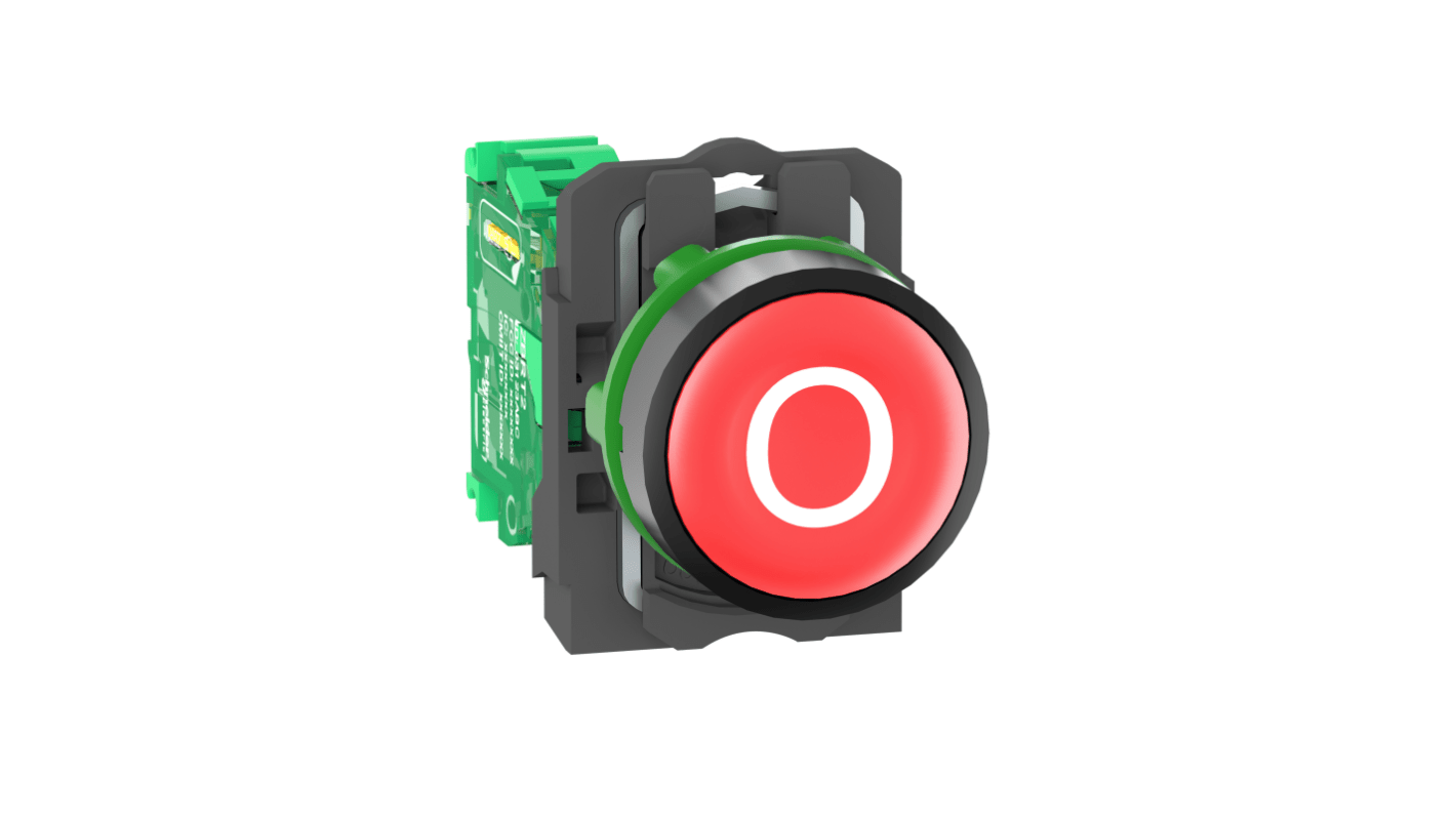 Interruttore di comando radio Schneider Electric, pulsante rotondo rosso, diametro foratura 22mm, serie Harmony XB5.