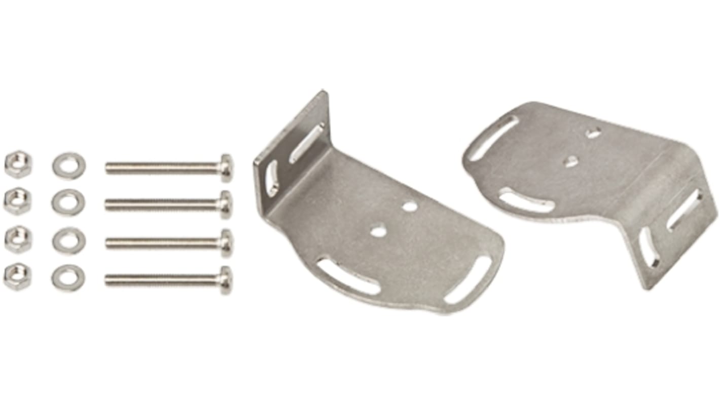 Staffa Telemecanique Sensors XUZA51S in acciaio inox, IP67, per sensori fotoelettrici serie XU, compatibile con modelli 50 x 50.